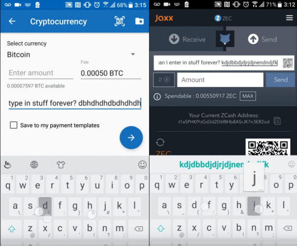 Screenshots from